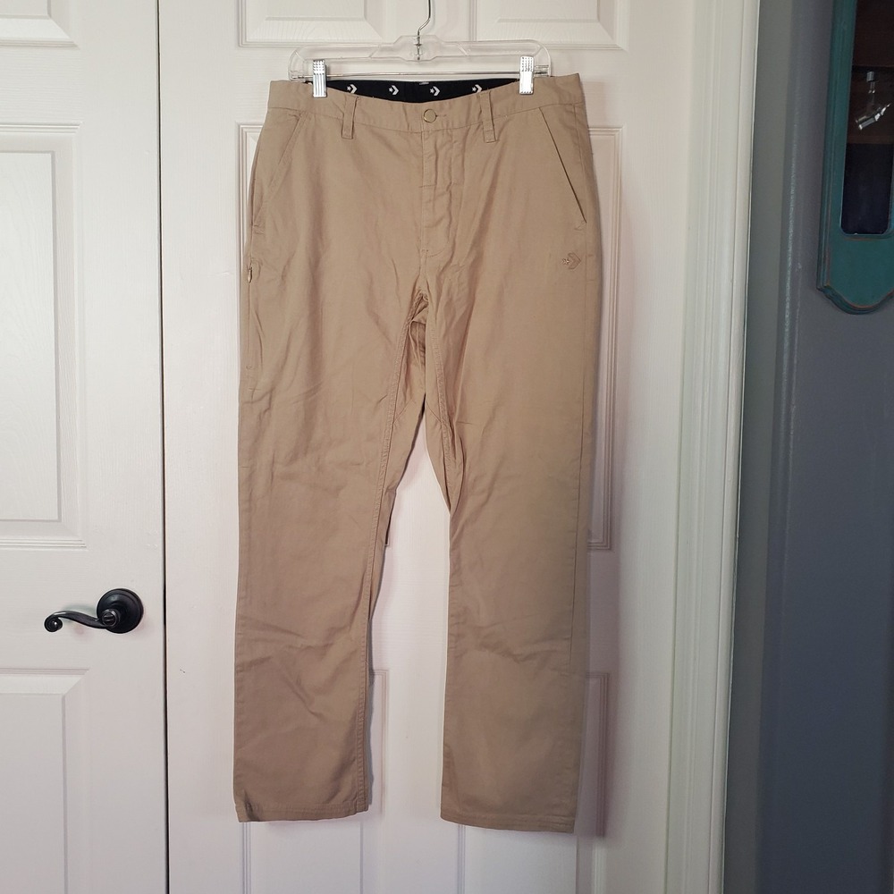 Convers Khakis Men's Pants Relaxed Fit Size Hidden Zip Size 34 Streetwear Festiv